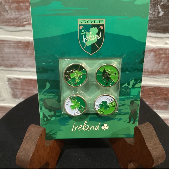 “3/$15” - New Ireland Brass Golf Ball Markers - NIP - Never Opened - Irish Golf - Picture 2 of 4